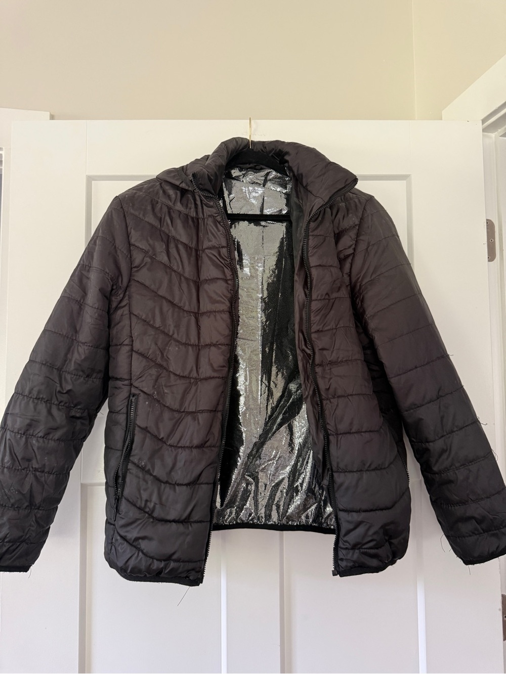 Men's Insulated Black Puffer Jacket Heated Jacket